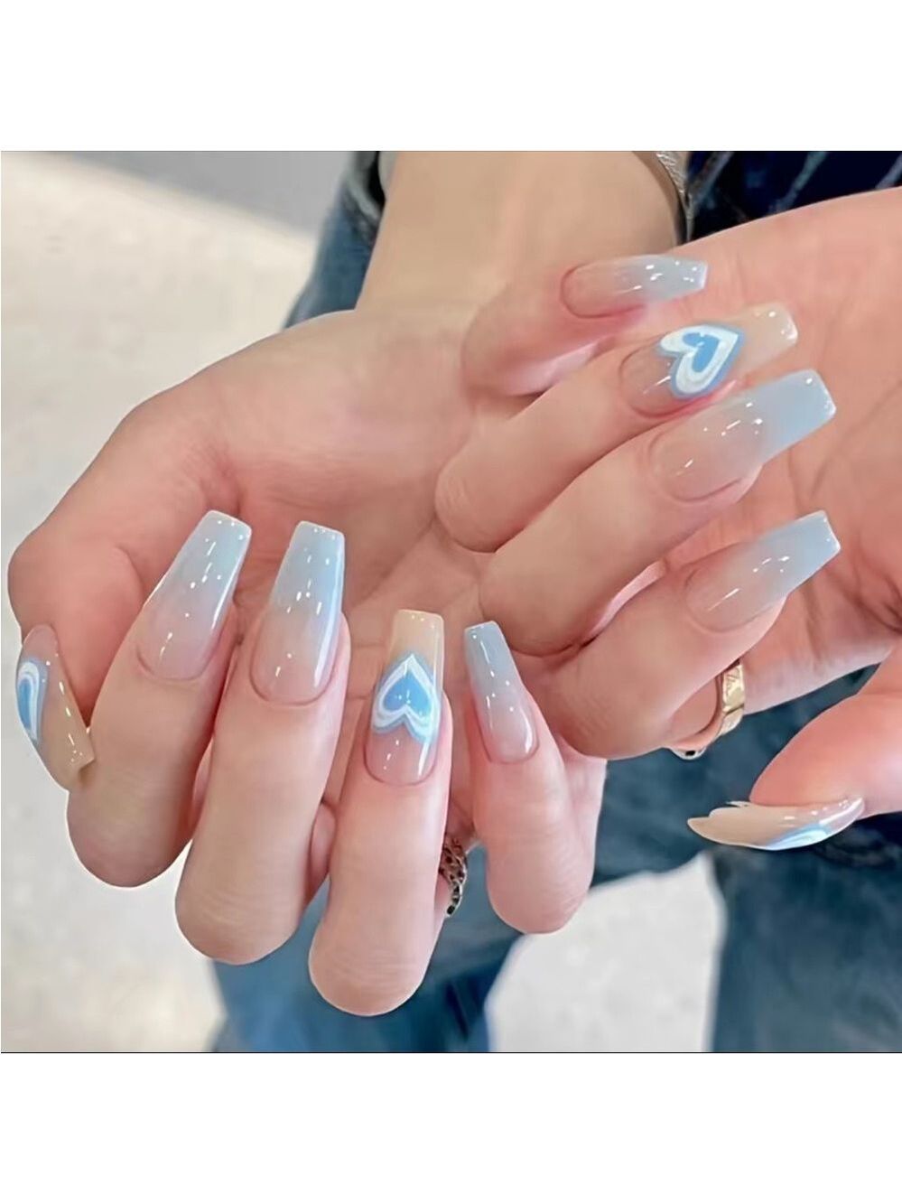 Blue Babe - Nail Junkie - full artificial nail sets